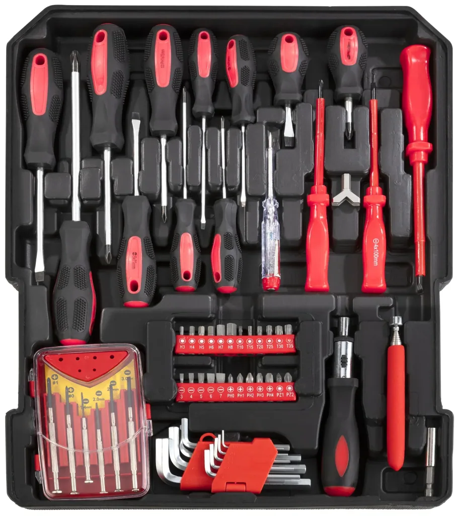 Tool case on wheels, equipped, 186 pieces