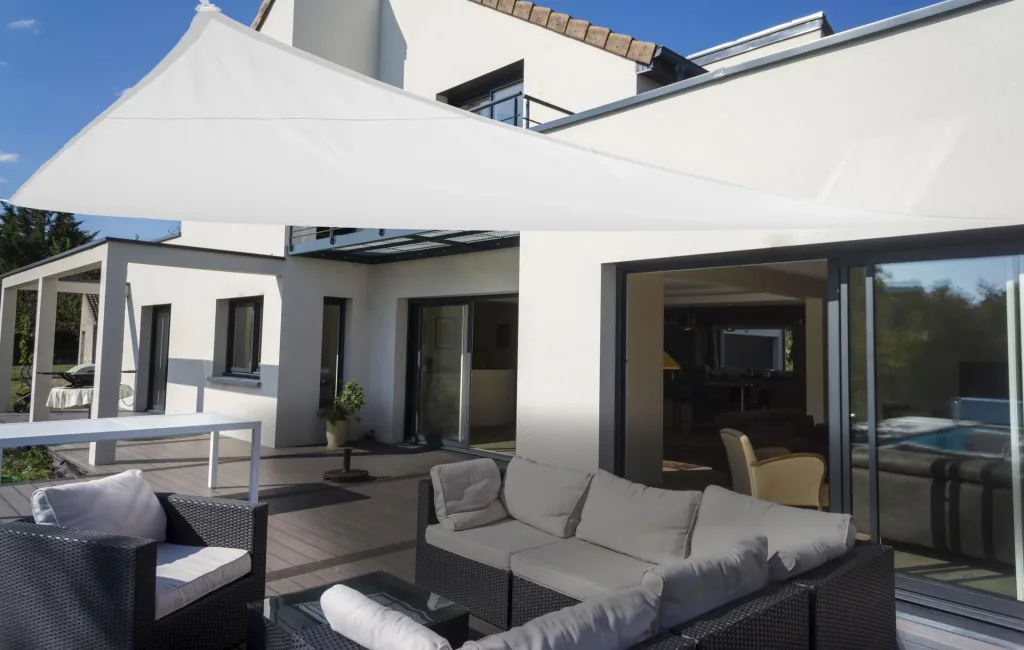 Triangular sun sail water-repellent anthracite 460 x 460 x 460cm