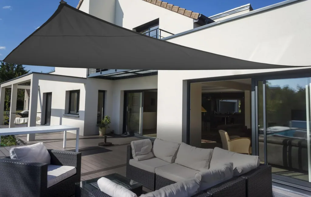 Triangular sun sail water-repellent anthracite 460 x 460 x 460cm
