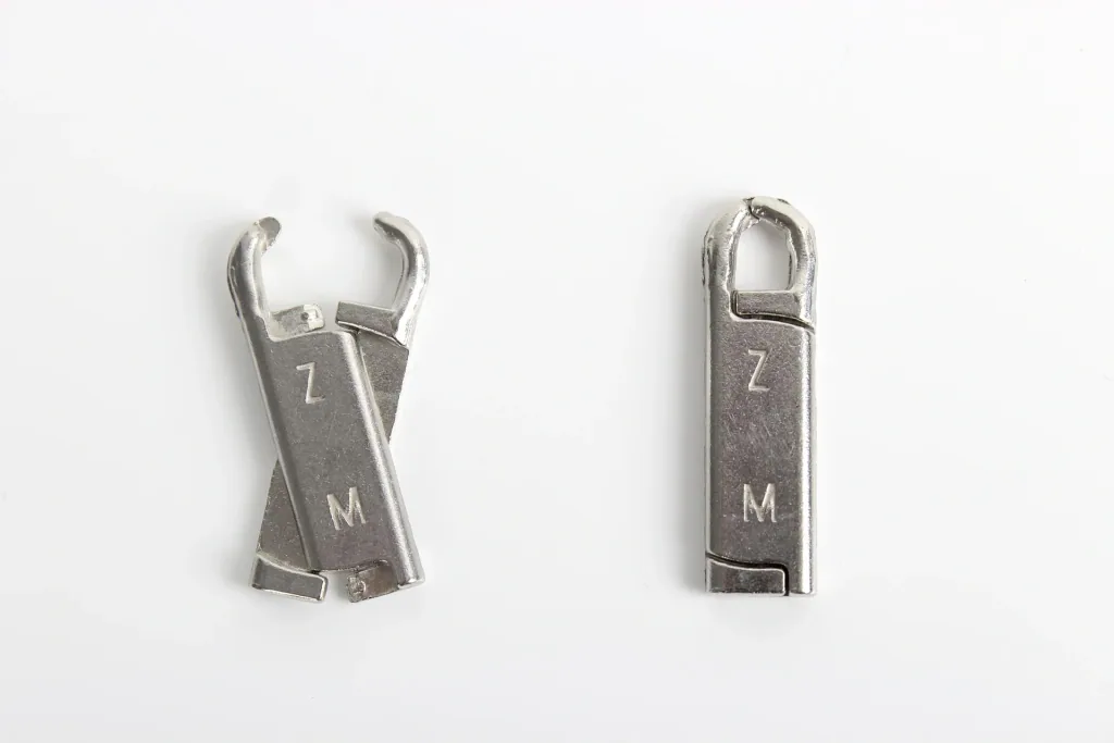 Zipper repair hooks, silver, set of 6