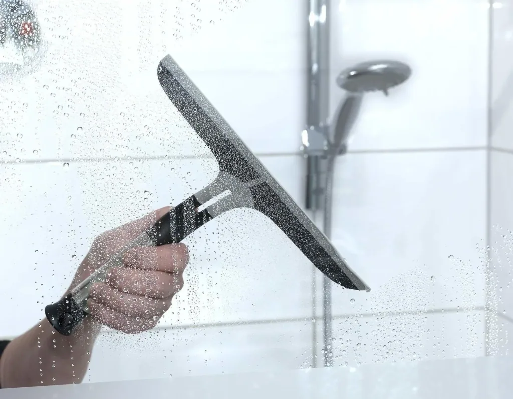 Shower squeegee, stainless steel