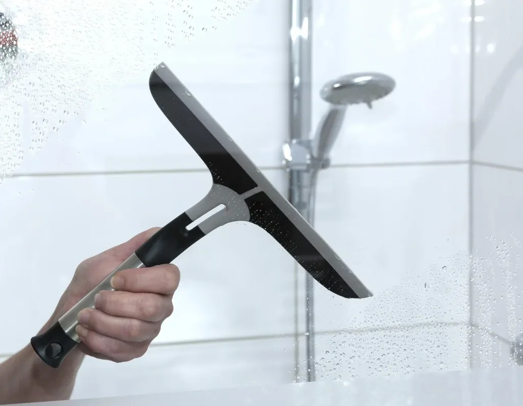 Shower squeegee, stainless steel