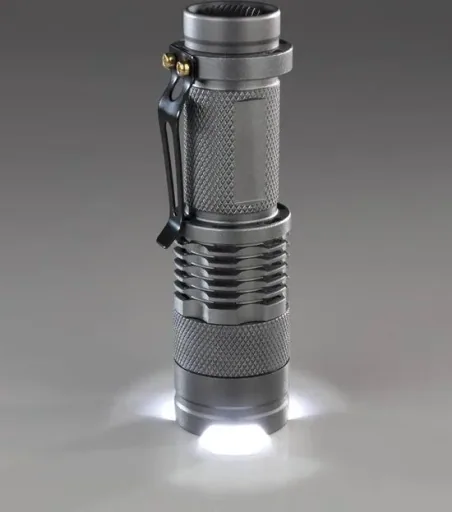3 Watt LED Flashlight Titanium, 80 Lumens, IPX4, focusable