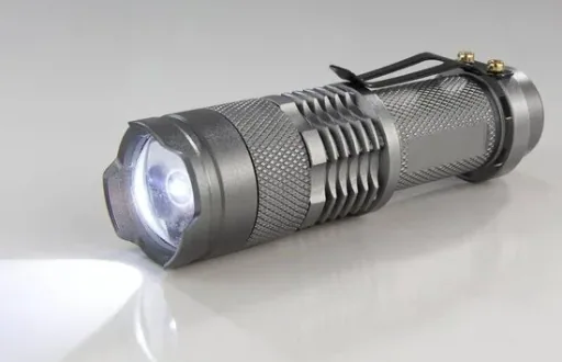 3 Watt LED Flashlight Titanium, 80 Lumens, IPX4, focusable