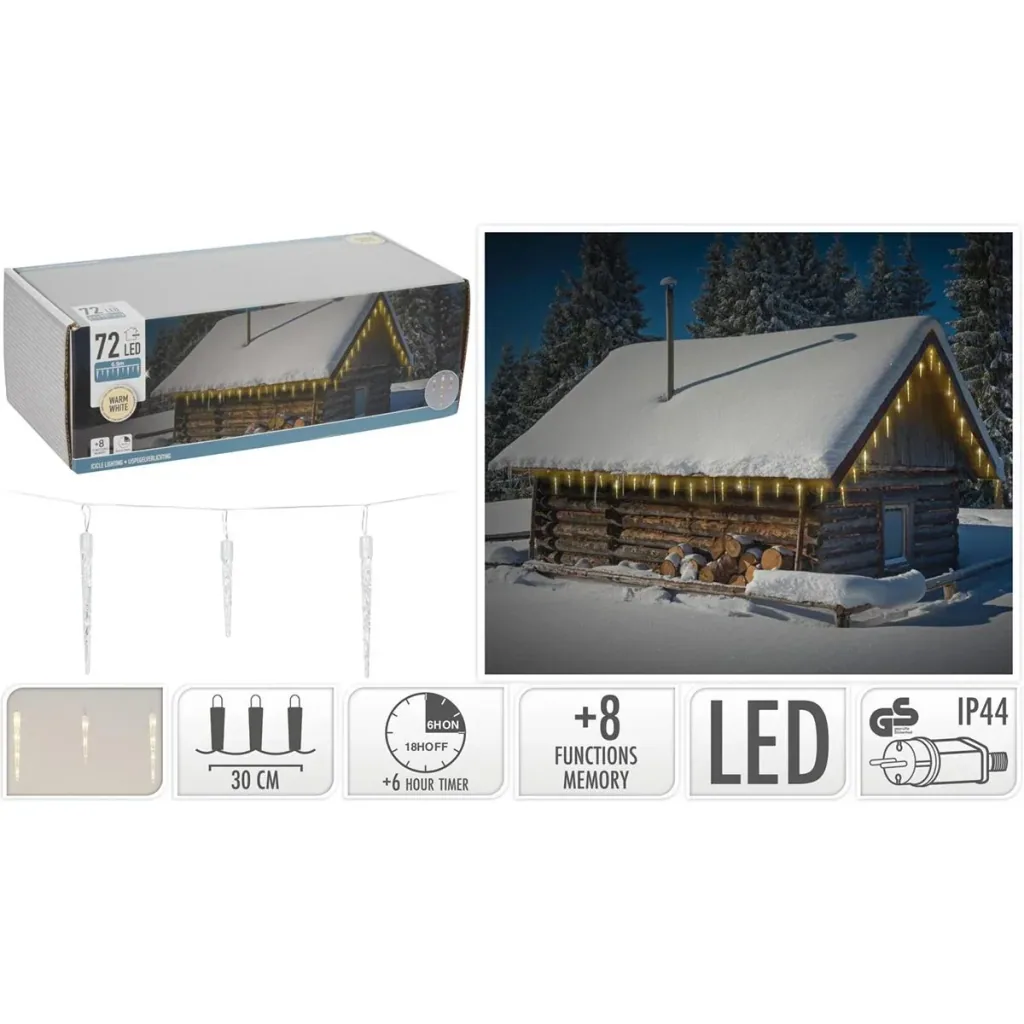 LED lighting icicles with timer suitable for indoor and outdoor use