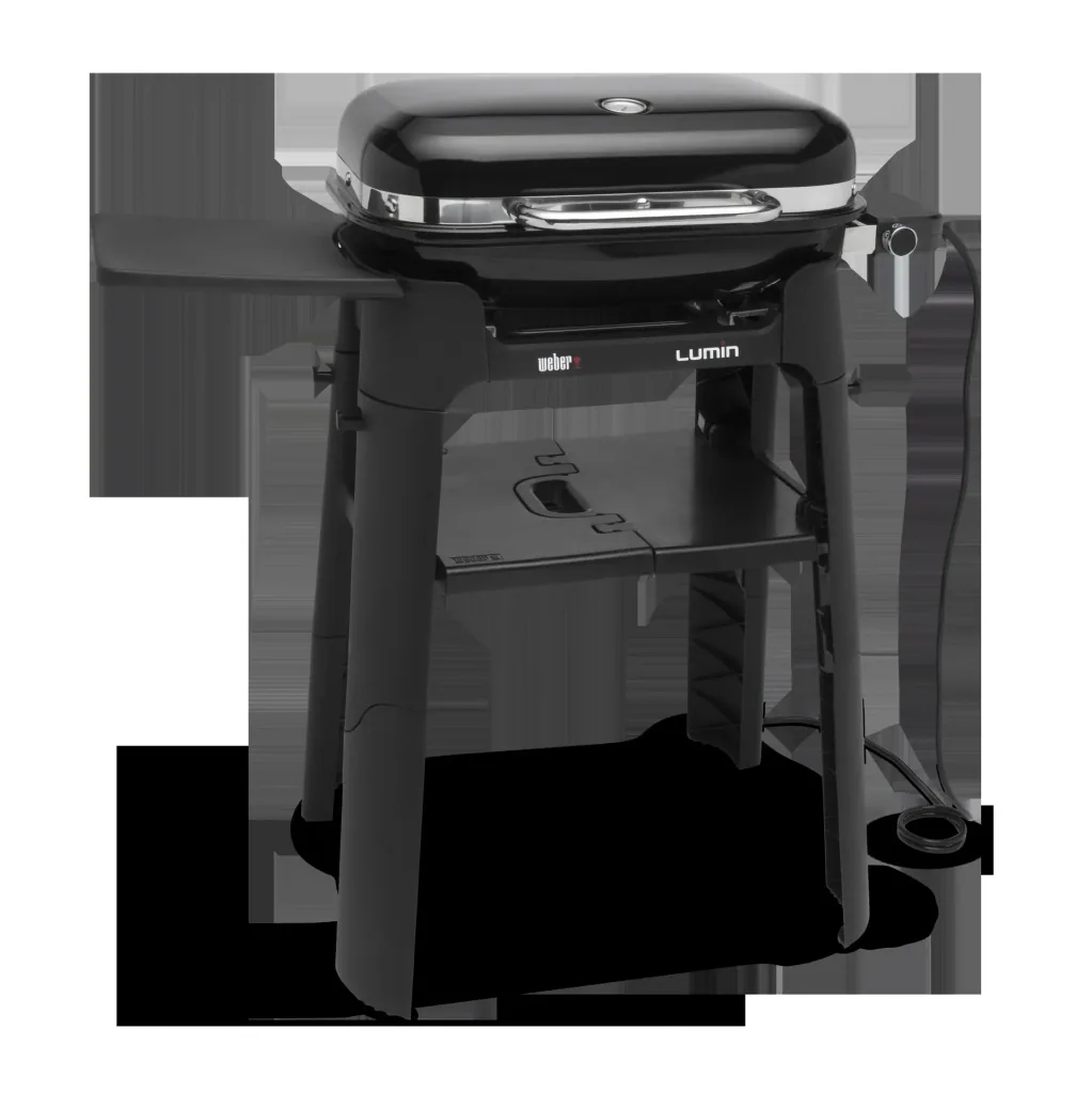Lumin electric grill with stand, black