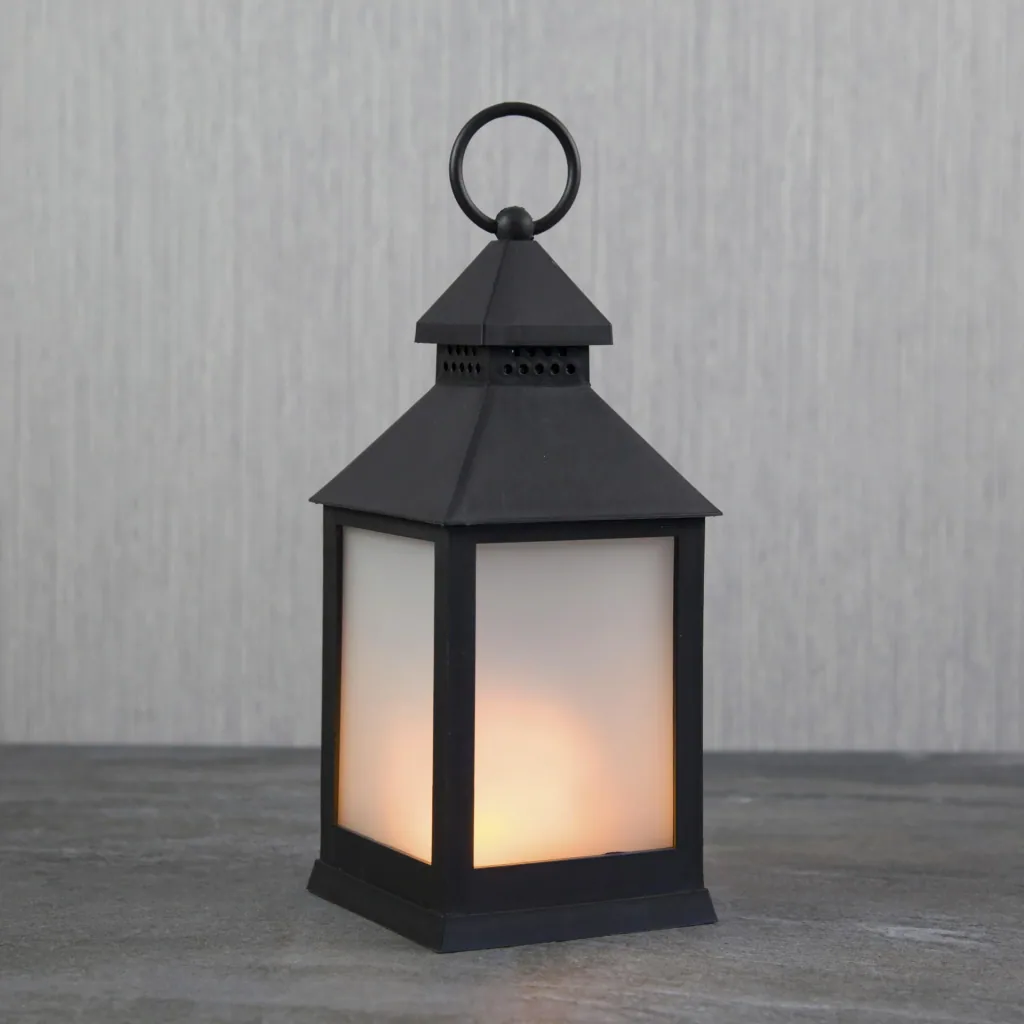 LED lantern with flame effect, 23 cm