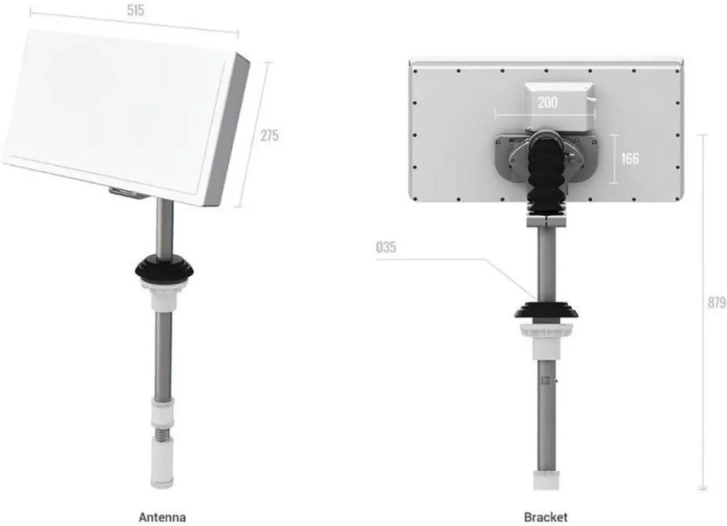 SAT flat antenna CAMP 38, 3-axis control