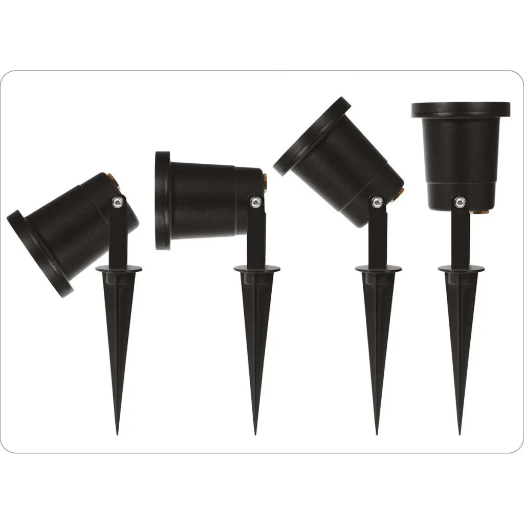 Garden spotlight GU10 - 4 pieces - IP54 - Black - 35W - Rotatable head