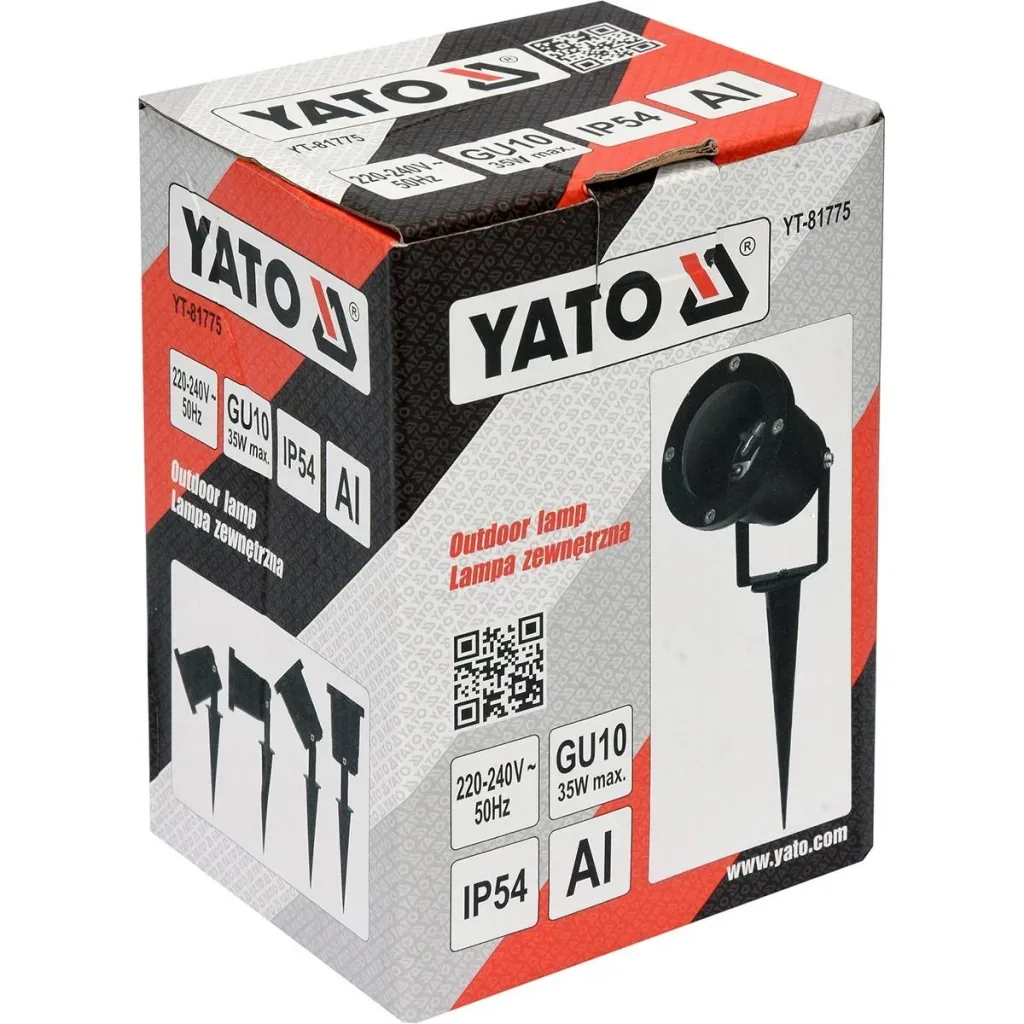 Garden spotlight GU10 - 4 pieces - IP54 - Black - 35W - Rotatable head