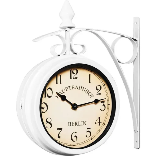 Retrostyle station clock - 29 x 9.5 x 32.5 cm - white