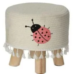 Children's stool - with tassels - 28 x 25 cm