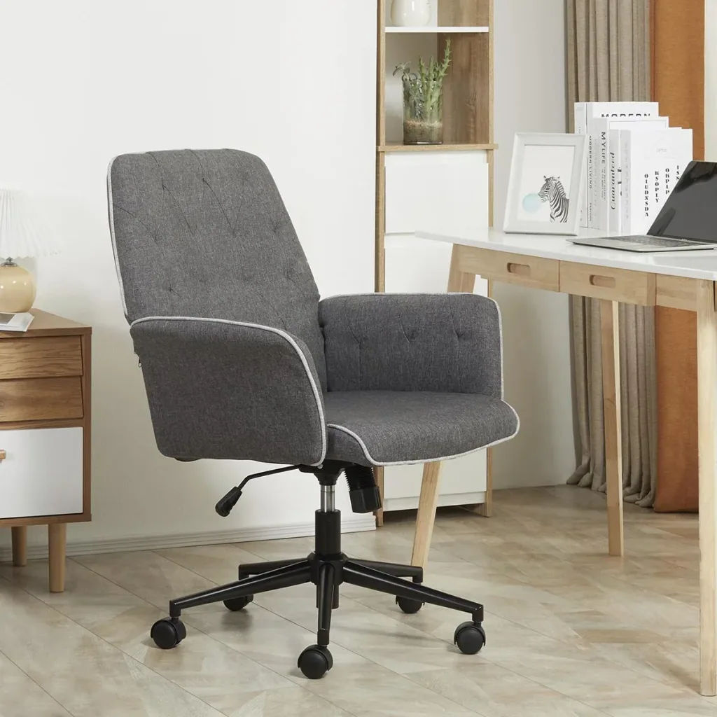 Office chair with rocker function, swivel chair, home office chair, height-adjustable desk chair, ergonomic 360° swivel wheels S