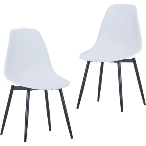 Dining table chairs, 2 pieces, PP, white