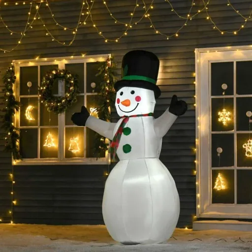 1.93 m inflatable snowman with 2 module lights Christmas decoration