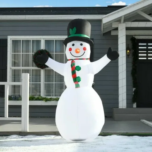 1.93 m inflatable snowman with 2 module lights Christmas decoration