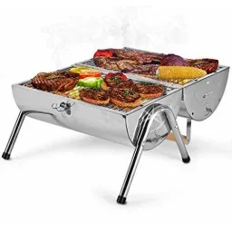 BBQ Collection Charcoal Grill - Cylinder - Chrome