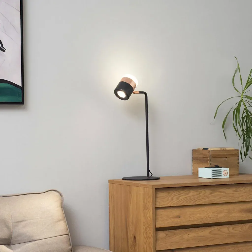 Table lamp bedside lamp table lamp LED 90° adjustable industrial style metal black+gold 27 x 24 x 51 cm