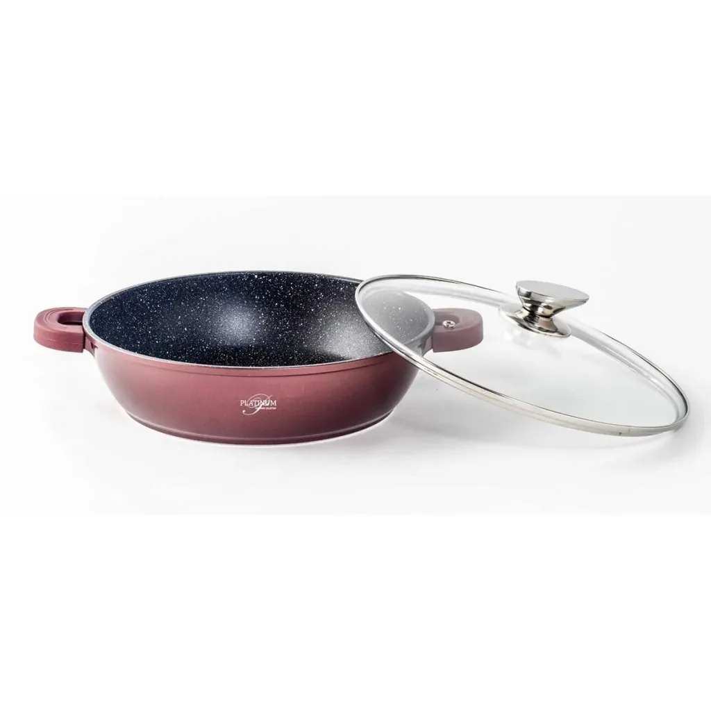 Platinum roasting pan - non-stick coating - 28 cm - Burgundy