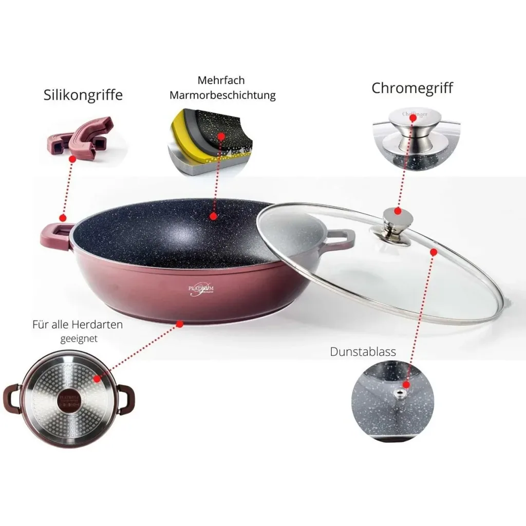 Platinum roasting pan - non-stick coating - 28 cm - Burgundy