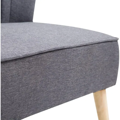 2-seater couch fabric sofa upholstered sofa seating furniture wood dark grey 117 x 56.5 x 77 cm