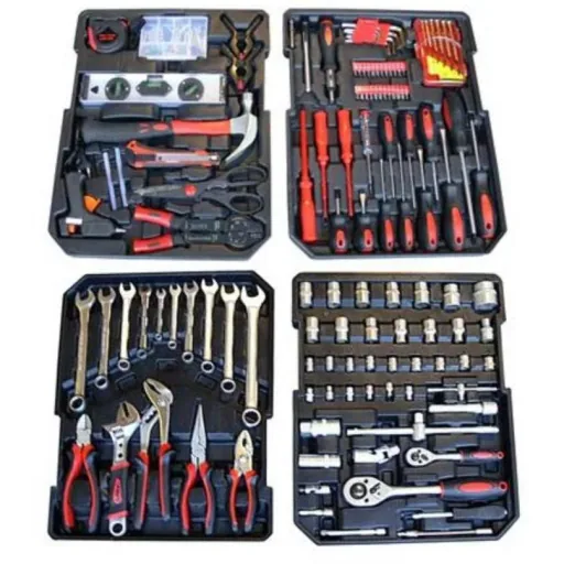 Tool box with 186-piece tool set - aluminum - GK186
