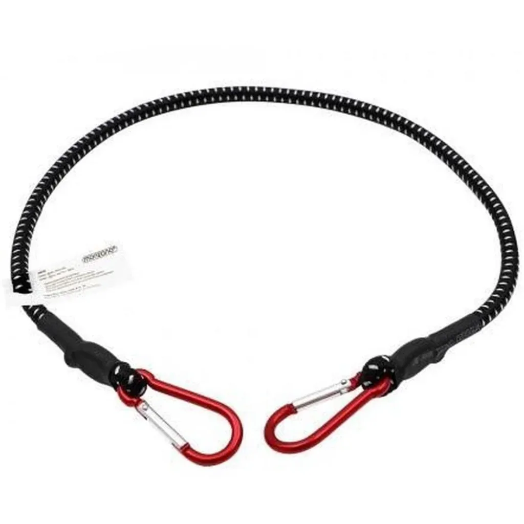 Elastic band with snap hook 80cm x 10mm - Black