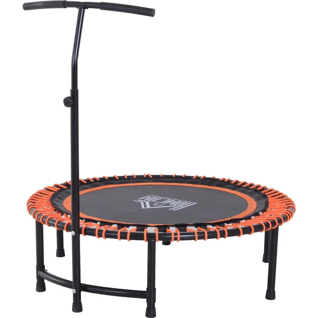 Fitness trampoline with handle