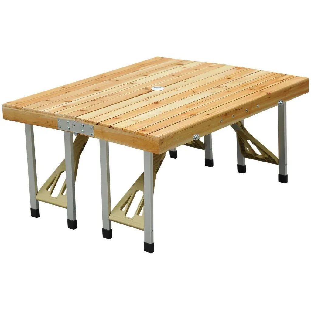 wooden camping table folding table picnic bench dining table