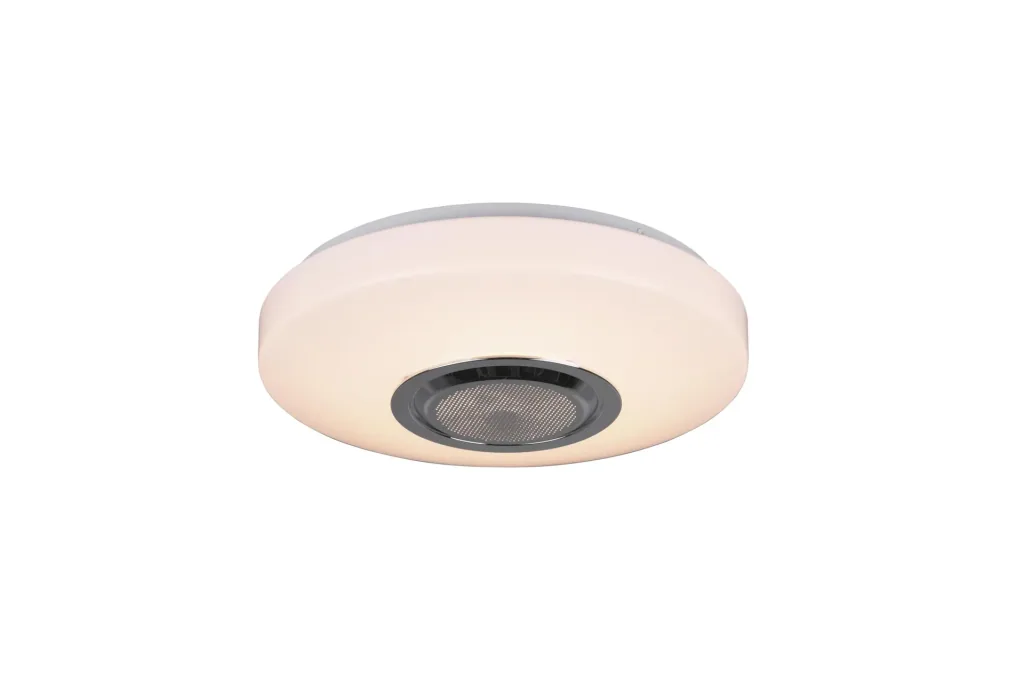 MAIA LED ceiling light, 10 W, 3000 K, 1100 lm, RGBW, dimmable, remote control, Bluetooth speaker, white