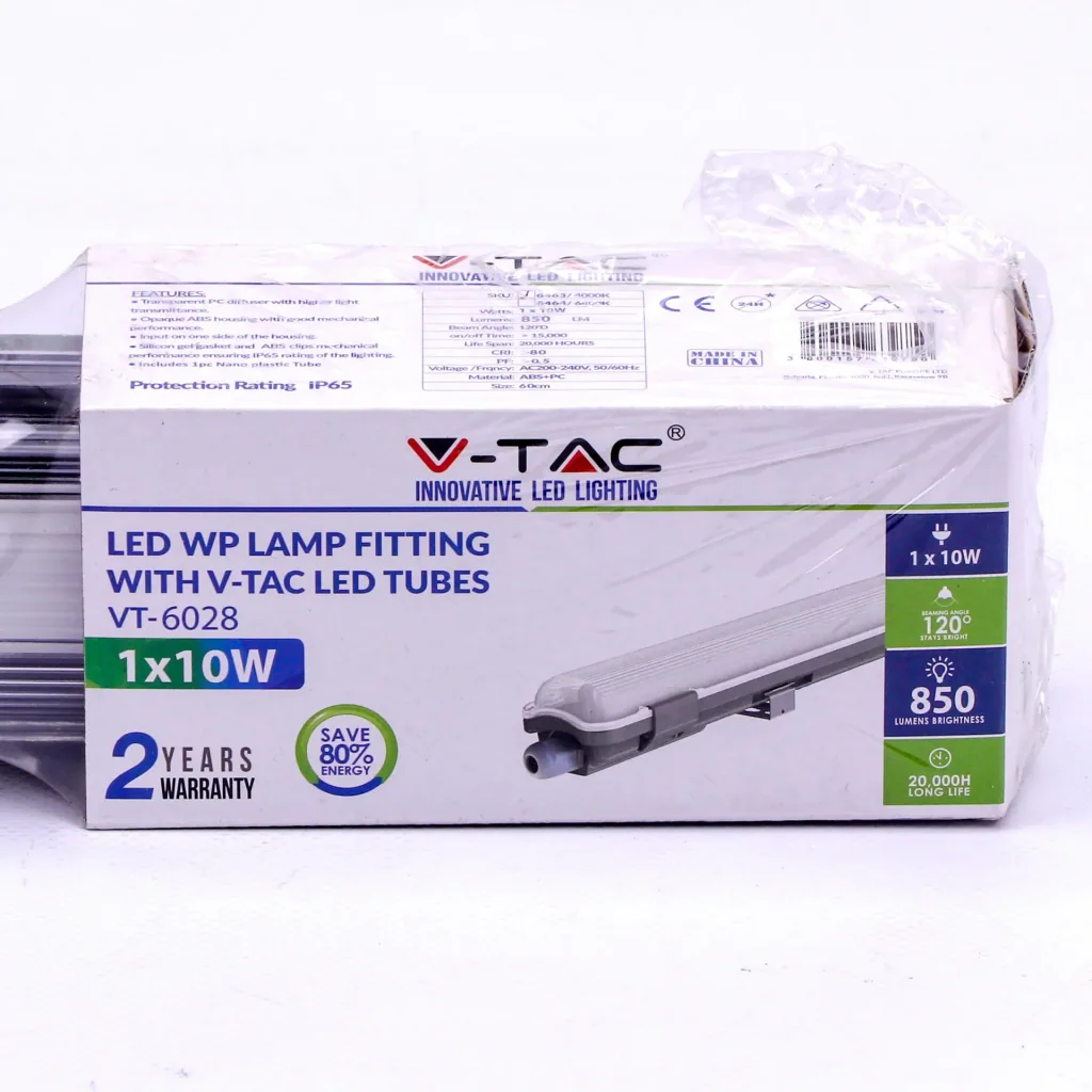 LED fluorescent lamp 60cm - 10W - 6400K - 850 lumens - IP65
