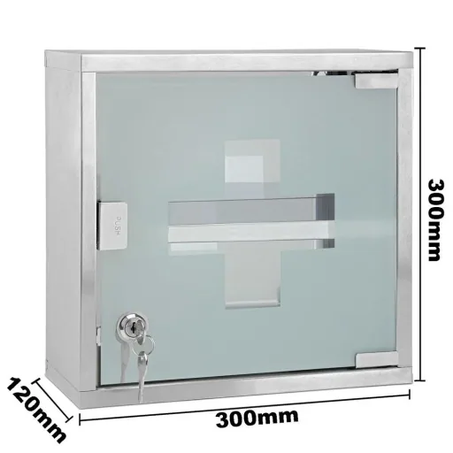First aid medicine cabinet including key small