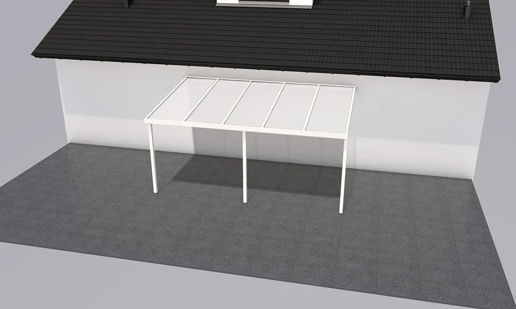 Patio roof Premium, white, 5100 x 3060 mm - Klima blue