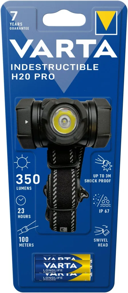 Headlamp - H20 Pro Indestructible, shock-absorbing, water- and dust-resistant