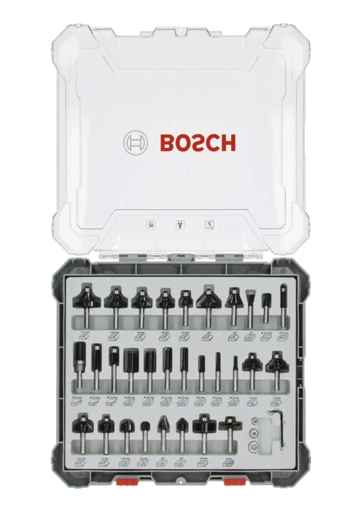 Mixed milling cutter set 6 mm shank 30 pieces