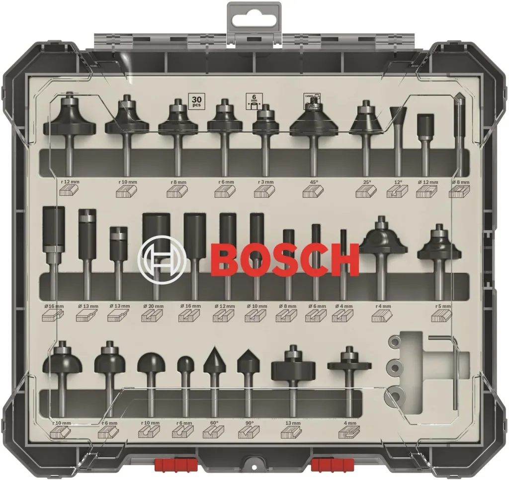 Mixed milling cutter set 6 mm shank 30 pieces