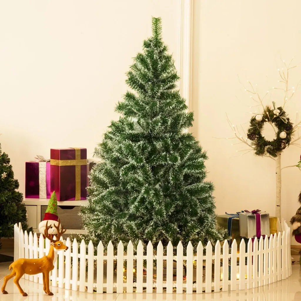 Artificial Christmas tree with metal stand green