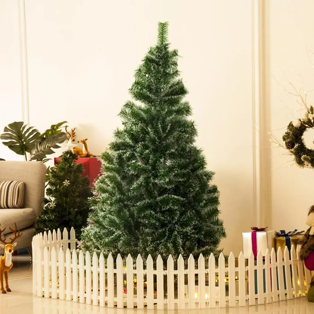 Artificial Christmas tree with metal stand green