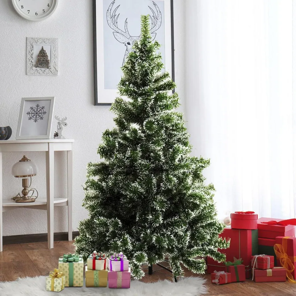 Artificial Christmas tree with metal stand green