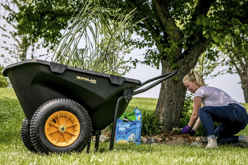 Wheelbarrow Cub Cart 198L 71×127×74 cm Black – 181 kg Load Capacity, Solid Rubber Wheels