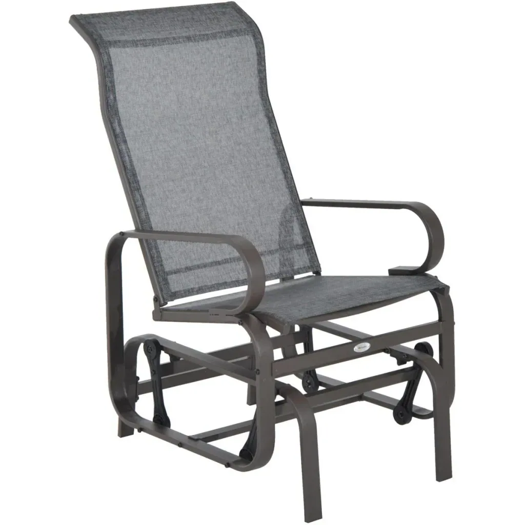 Rocking garden chair in classic style grey/brown