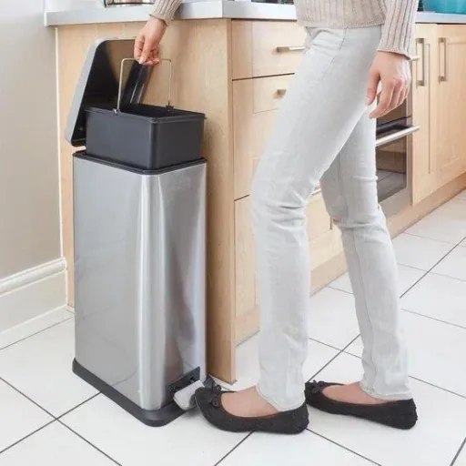 Pedal bin - 20L - stainless steel - soft close - loose inner bucket