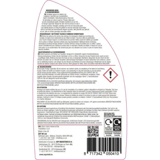 Pet Stain and Odor Remover - 750ml
