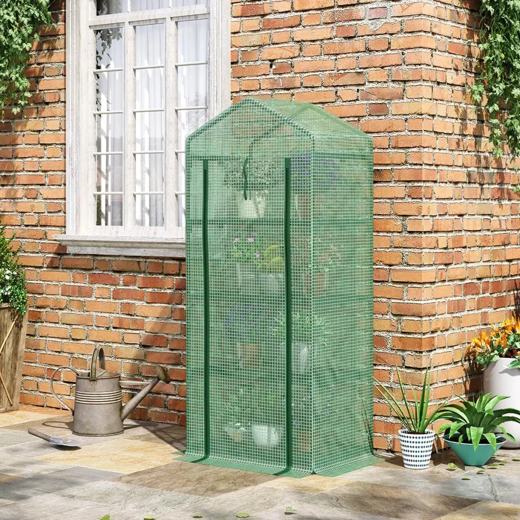 Plastic greenhouse greenhouse tomato greenhouse plants cold frame 4 trellis floors dark green 69 x 50 x 160 cm