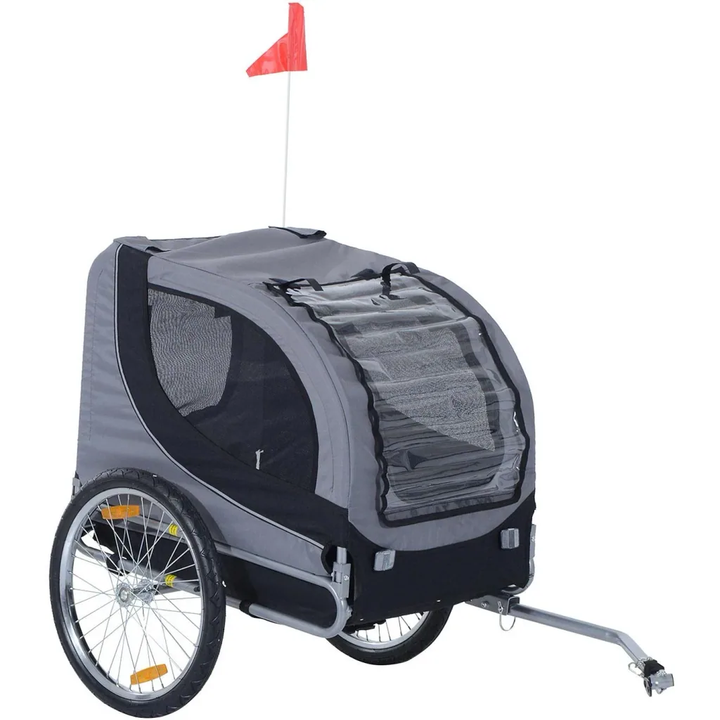 Dog trailer bicycle trailer gray