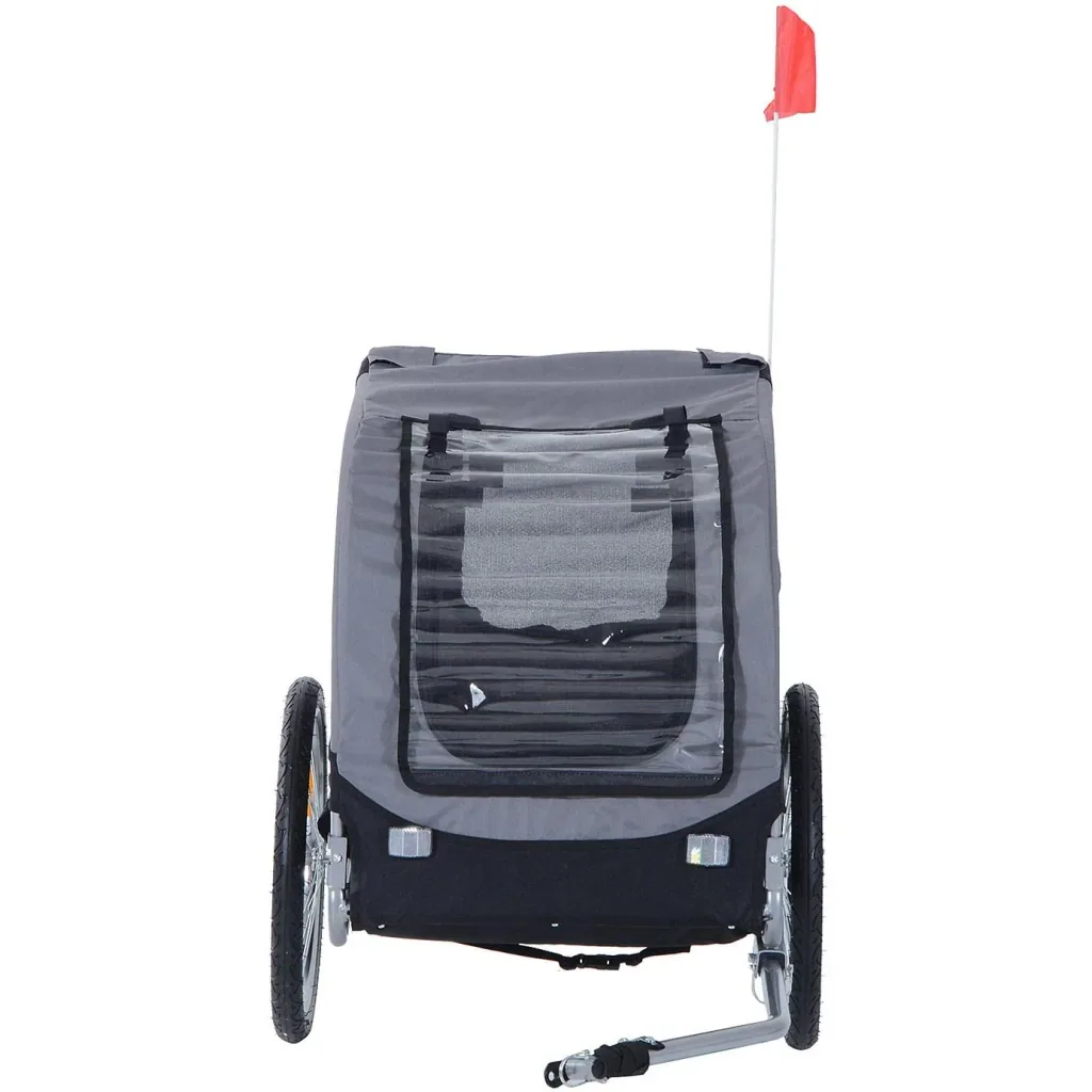 Dog trailer bicycle trailer gray