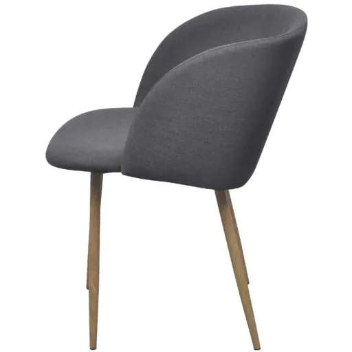 Dining room chairs 2 pieces fabric dark grey