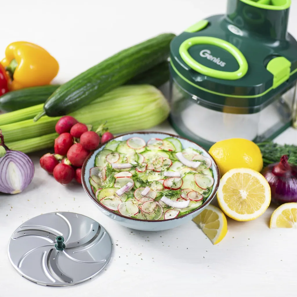 Manual Food Processor "Pegasus", Vegetable Chopper, Set, Green, 10-piece