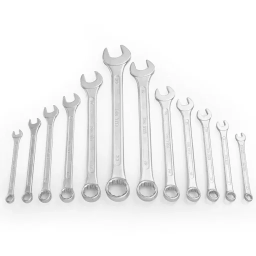 Complete 12-piece open-end wrench set - Chrome Vanadium - 6-22mm