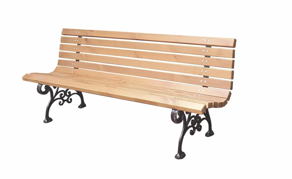 Park bench Graz, painted brown